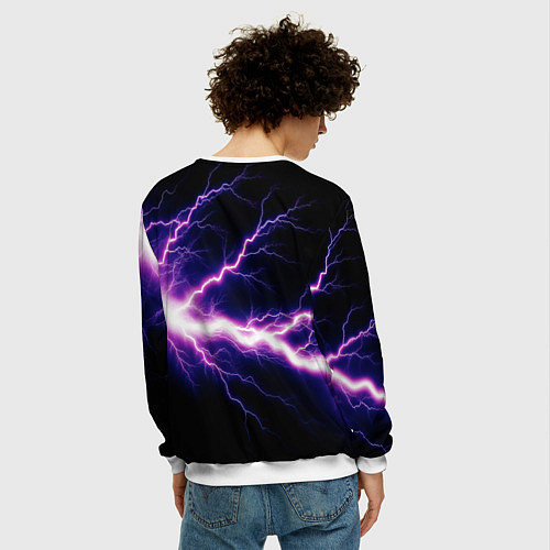 Мужской свитшот Lightning purple / 3D-Белый – фото 4