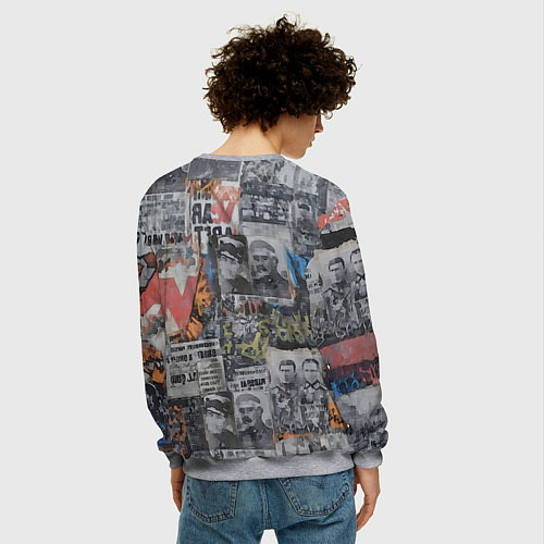 Мужской свитшот 80 лет помним гордимся / 3D-Меланж – фото 4