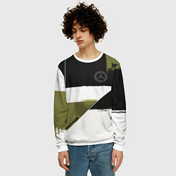 Свитшот мужской Merсedes Benz логотип, цвет: 3D-белый — фото 2