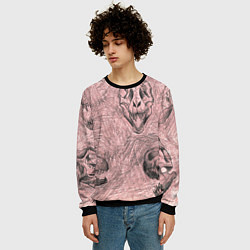 Свитшот мужской Черепа динозавров - эскиз, цвет: 3D-черный — фото 2