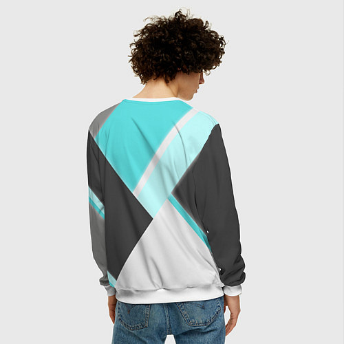 Мужской свитшот Color black blue / 3D-Белый – фото 4