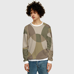 Свитшот мужской Цветной графический паттерн мозаика, цвет: 3D-белый — фото 2