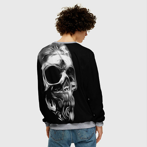 Мужской свитшот Стилизованный череп / 3D-Меланж – фото 4
