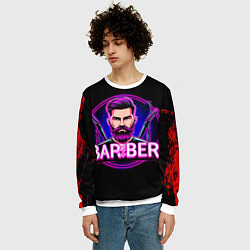 Свитшот мужской Барбер неон, цвет: 3D-белый — фото 2