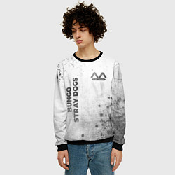 Свитшот мужской Bungo Stray Dogs - white gradient вертикально, цвет: 3D-черный — фото 2