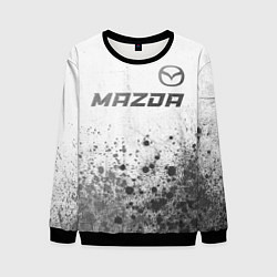 Свитшот мужской Mazda - white gradient посередине, цвет: 3D-черный