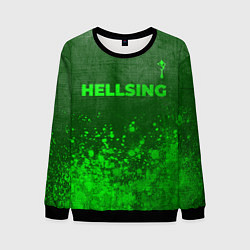 Свитшот мужской Hellsing - green gradient посередине, цвет: 3D-черный