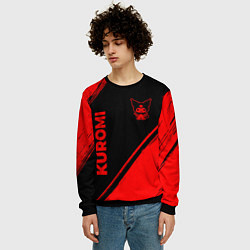Свитшот мужской Kuromi - red gradient вертикально, цвет: 3D-черный — фото 2
