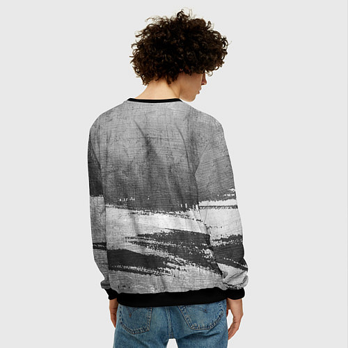 Мужской свитшот Valorant - grey gradient посередине / 3D-Черный – фото 4