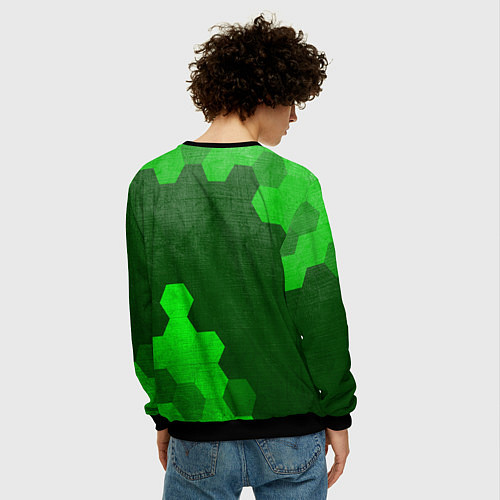 Мужской свитшот ARC Raiders - green gradient вертикально / 3D-Черный – фото 4