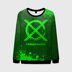 Мужской свитшот CreepyPasta - green gradient