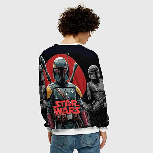 Мужской свитшот Boba Fett звездные войны / 3D-Белый – фото 4