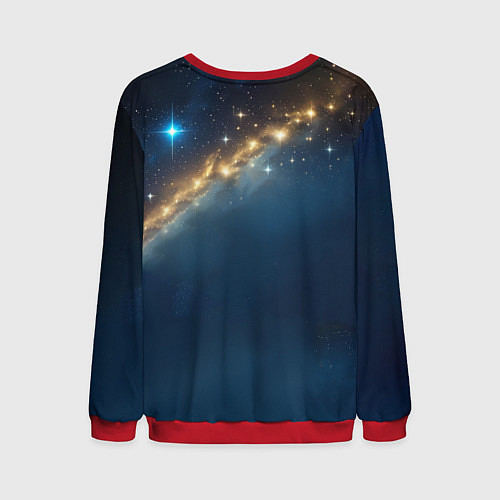 Мужской свитшот Космический слон в звездной галактике / 3D-Красный – фото 2