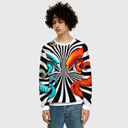 Свитшот мужской Глаз и щупальца, цвет: 3D-белый — фото 2