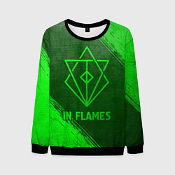Свитшот мужской In Flames - green gradient, цвет: 3D-черный
