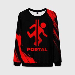 Свитшот мужской Portal - red gradient, цвет: 3D-черный