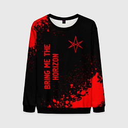 Свитшот мужской Bring Me the Horizon - red gradient вертикально, цвет: 3D-черный