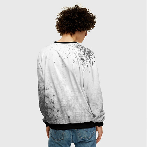 Мужской свитшот Burzum - white gradient вертикально / 3D-Черный – фото 4