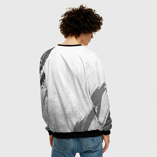 Мужской свитшот Iron Maiden - white gradient / 3D-Черный – фото 4