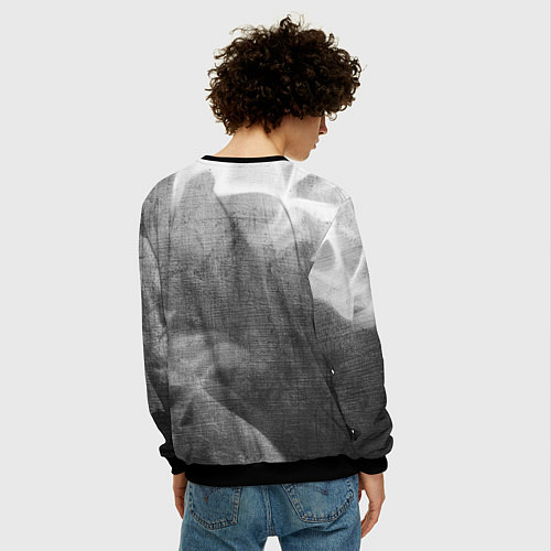 Мужской свитшот Mass Effect - grey gradient вертикально / 3D-Черный – фото 4