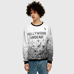 Свитшот мужской Hollywood Undead - white gradient посередине, цвет: 3D-черный — фото 2