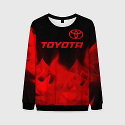 Свитшот мужской Toyota - red gradient посередине, цвет: 3D-черный