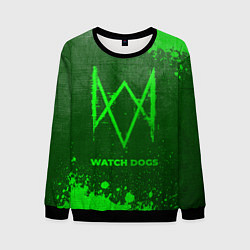 Свитшот мужской Watch Dogs - green gradient, цвет: 3D-черный