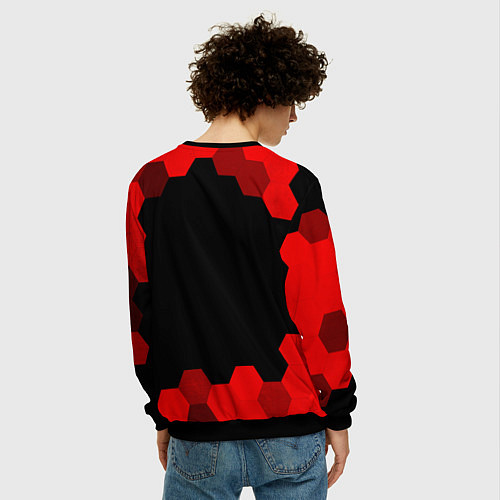 Мужской свитшот Dota - red gradient / 3D-Черный – фото 4