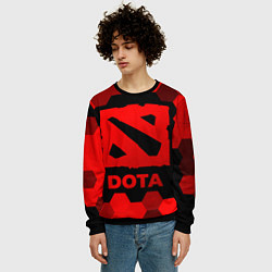 Свитшот мужской Dota - red gradient, цвет: 3D-черный — фото 2