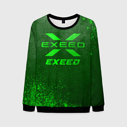 Свитшот мужской Exeed - green gradient, цвет: 3D-черный