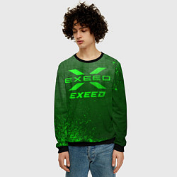Свитшот мужской Exeed - green gradient, цвет: 3D-черный — фото 2