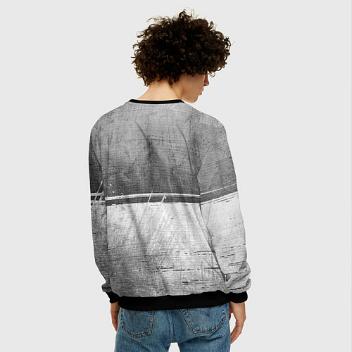 Мужской свитшот Lindemann - grey gradient посередине / 3D-Черный – фото 4