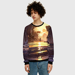 Свитшот мужской Аниме под солнцем, цвет: 3D-черный — фото 2