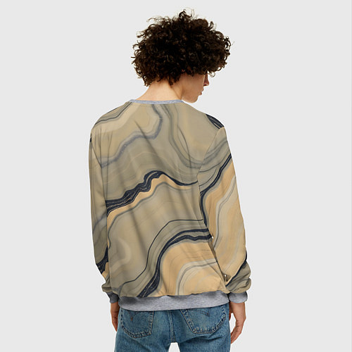 Мужской свитшот Песочный мрамор / 3D-Меланж – фото 4