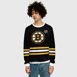Свитшот мужской Бостон Брюинз хоккей, цвет: 3D-белый — фото 2