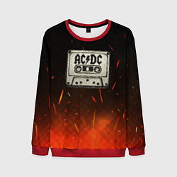 Свитшот мужской ACDC лого на кассете, цвет: 3D-красный