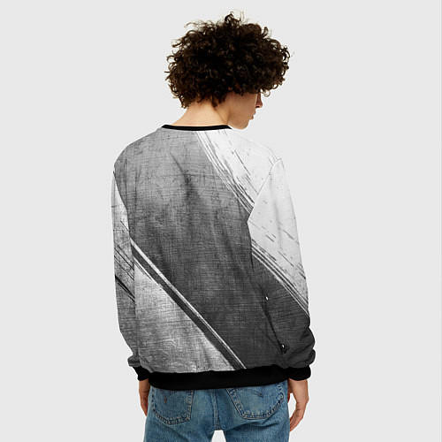 Мужской свитшот Green Day - grey gradient вертикально / 3D-Черный – фото 4