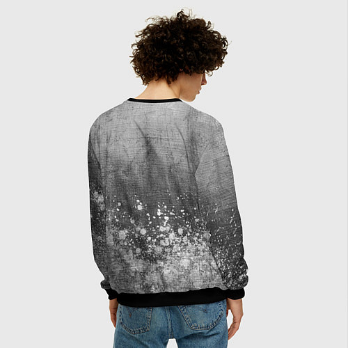 Мужской свитшот Sabaton - grey gradient посередине / 3D-Черный – фото 4