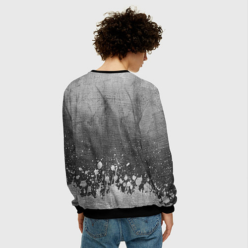 Мужской свитшот Marilyn Manson - grey gradient посередине / 3D-Черный – фото 4