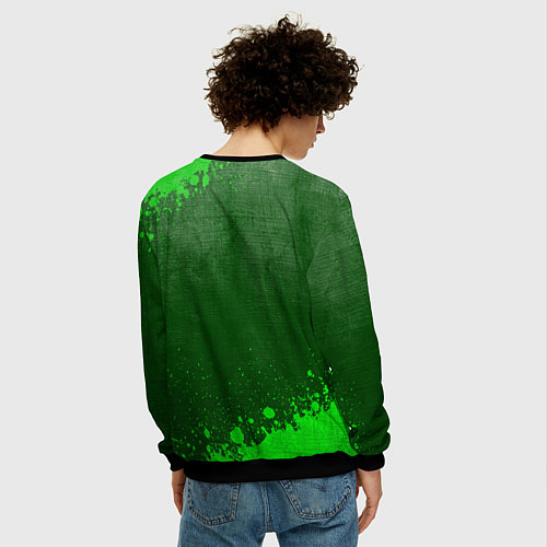 Мужской свитшот The Neighbourhood - green gradient / 3D-Черный – фото 4