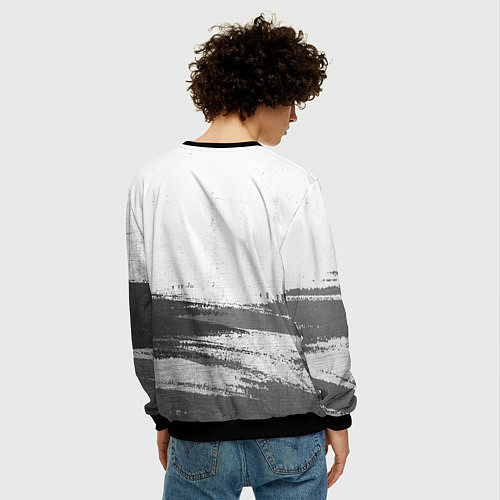 Мужской свитшот Metallica - white gradient посередине / 3D-Черный – фото 4