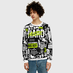 Свитшот мужской Паттерн с надписями хасл, цвет: 3D-белый — фото 2