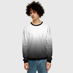 Свитшот мужской Из белого в чёрный градиент с точками, цвет: 3D-черный — фото 2