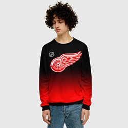Свитшот мужской Детройт Ред Уингз - градиент, цвет: 3D-черный — фото 2