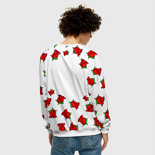 Мужской свитшот Monster energy steel rose / 3D-Белый – фото 4