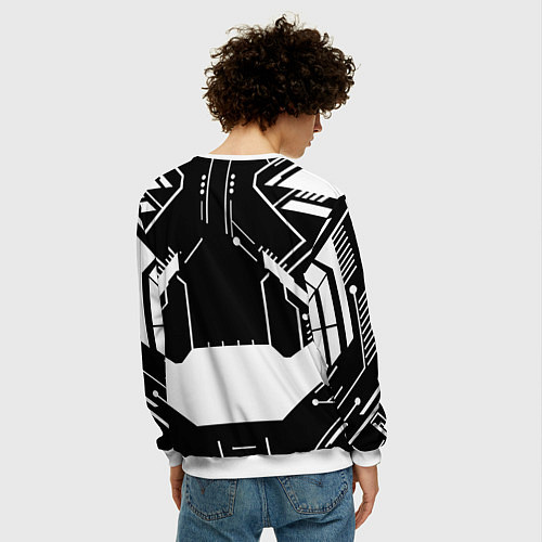 Мужской свитшот Monster energy geometry / 3D-Белый – фото 4