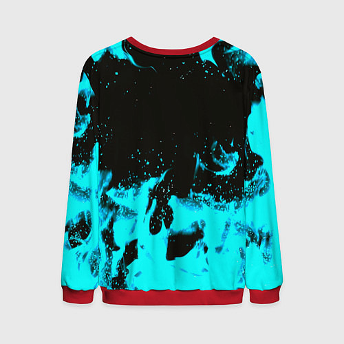 Мужской свитшот Monster energy голубой огонь / 3D-Красный – фото 2