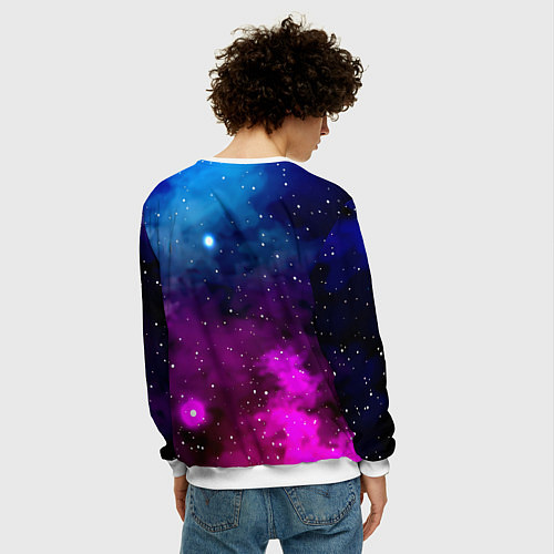 Мужской свитшот Monster energy neon space / 3D-Белый – фото 4