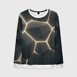 Свитшот мужской Объемные серые плиты, цвет: 3D-белый