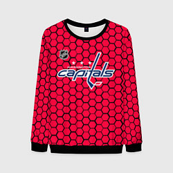 Свитшот мужской Вашингтон Кэпиталз - красные соты, цвет: 3D-черный